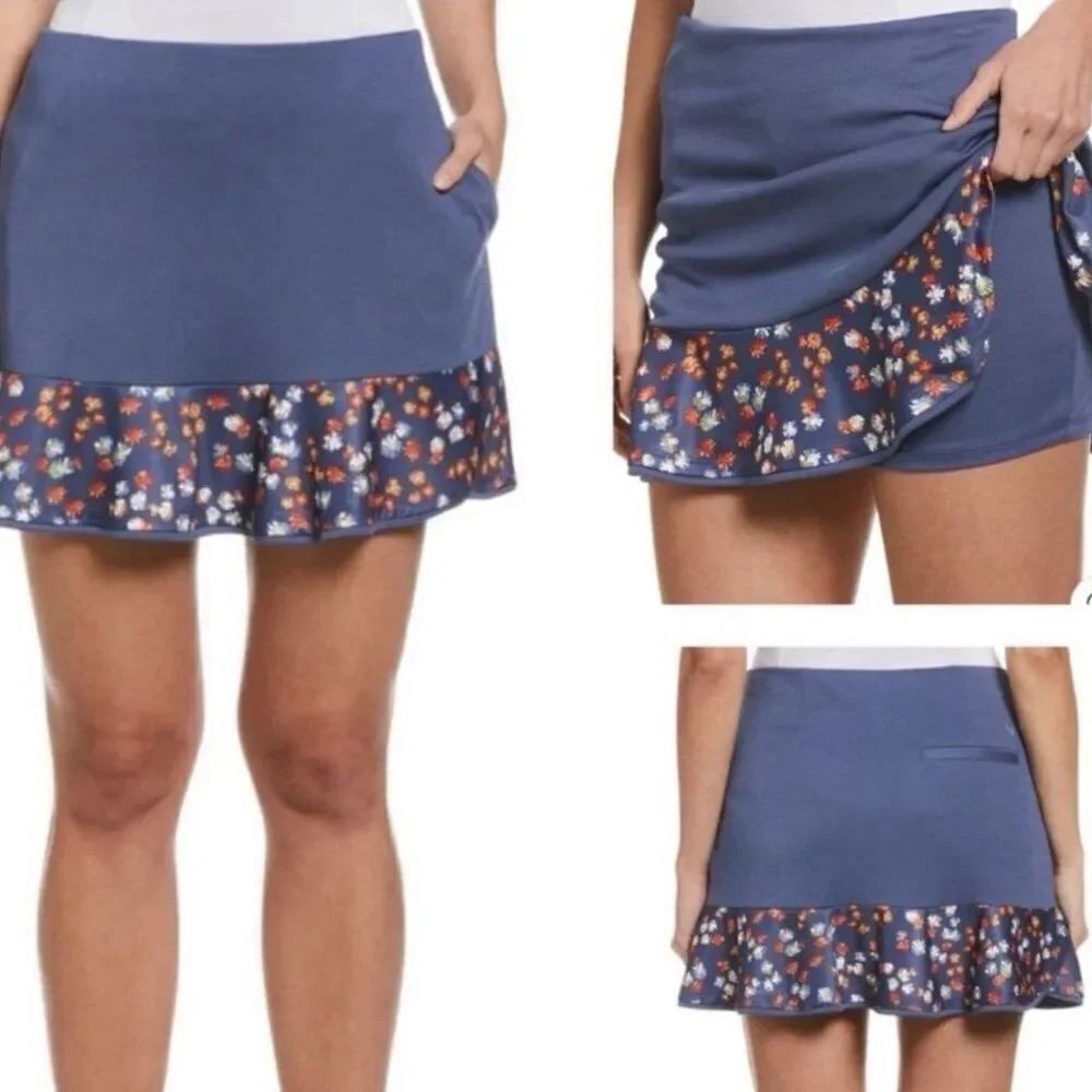 CALLAWAY XL golf pickle ball SKORT Indigo blue floral size XL NWT